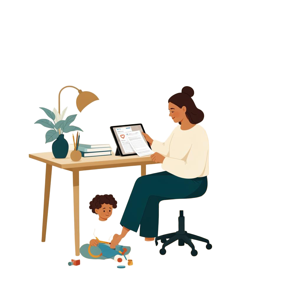 Family managing health records together